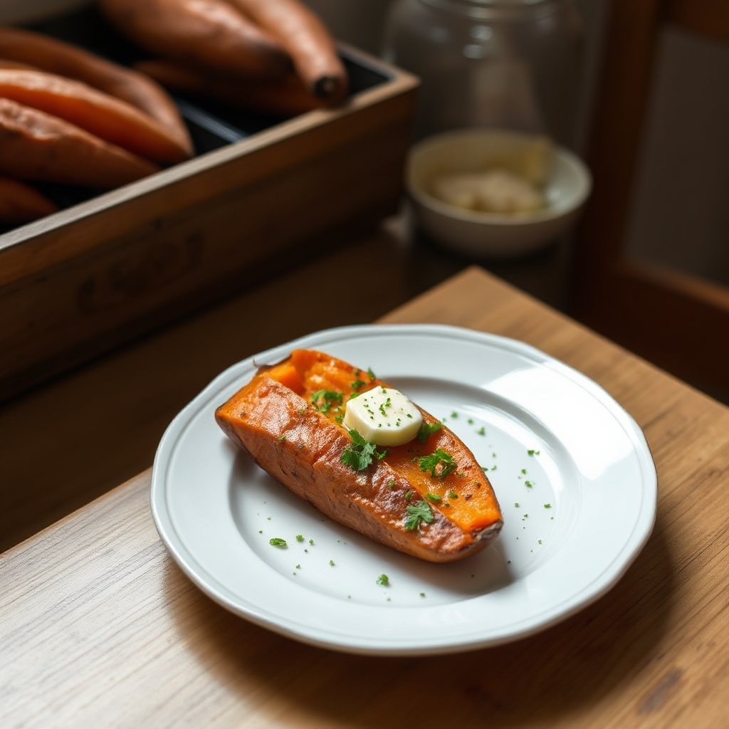 Roasted Sweet Potatoes with Herb Butter