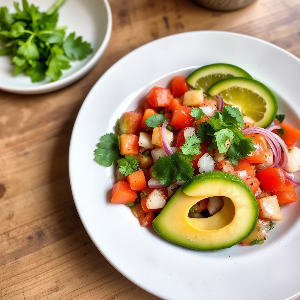 Lebhafte vegetarische Ceviche