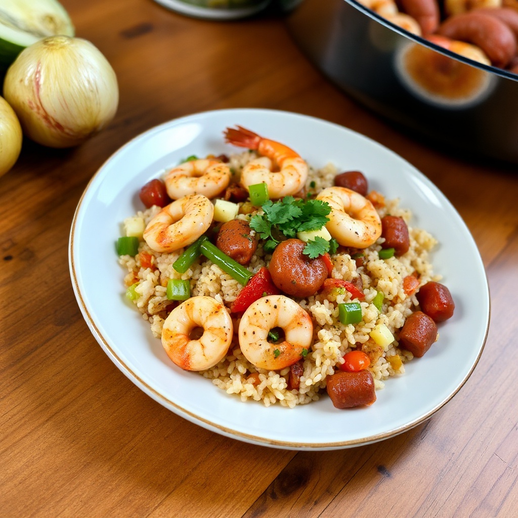 Cajun Shrimp and Sausage Rice Skillet