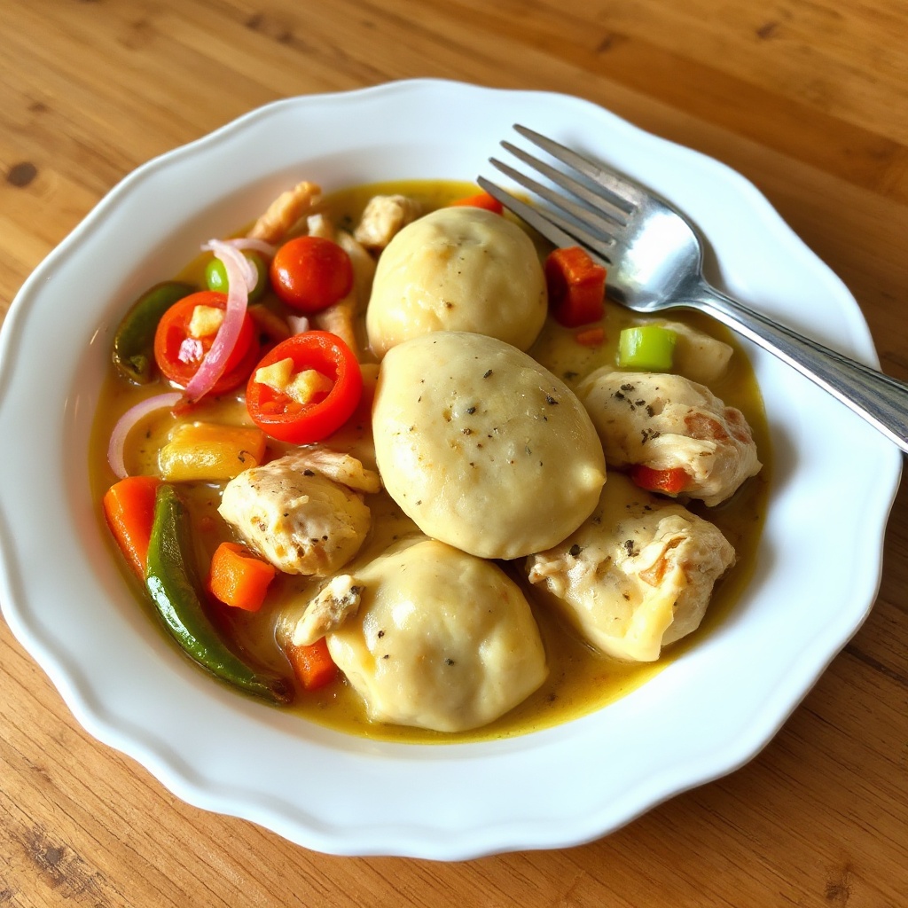 Creamy Italian Chicken and Veggie Dumplings
