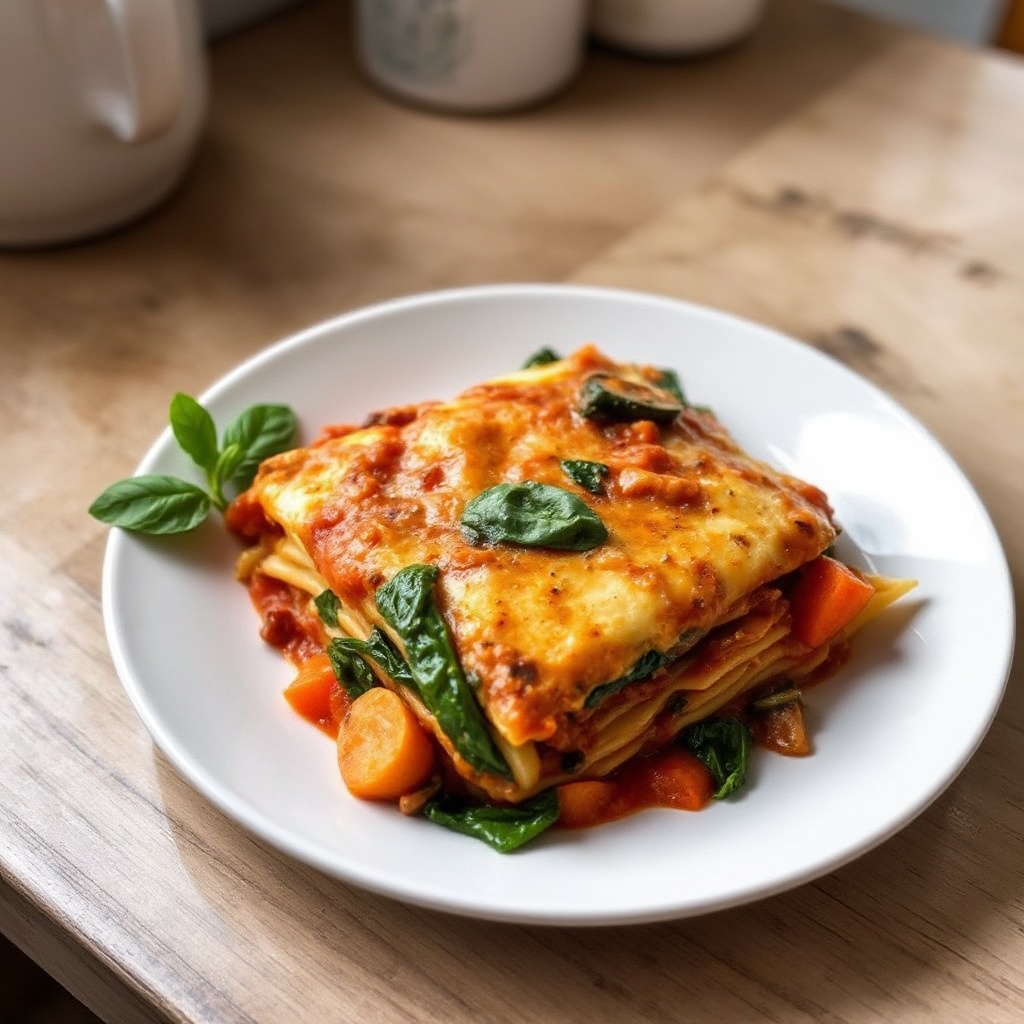 Pflanzenbasierte Gemüse-Lasagne