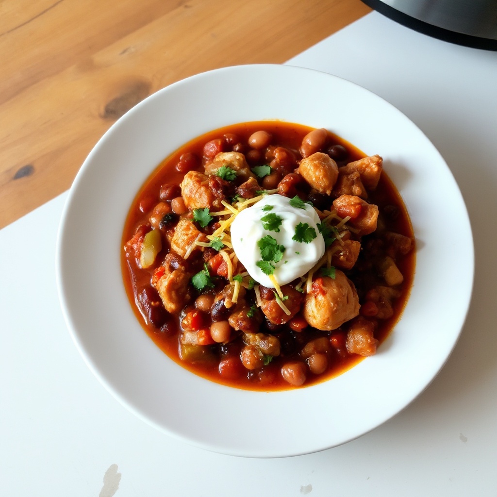 Chili di Pollo Ricco in Pentola Lenta