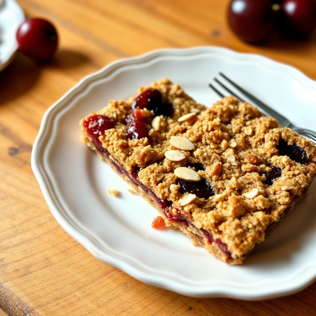 Barrette di Crumble alle Ciliegie e Mandorle