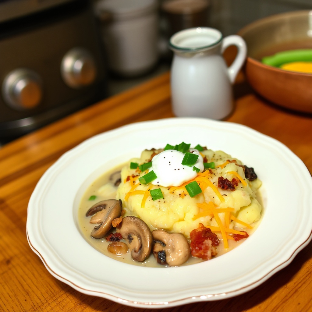 Zuppa Cremosa di Patate e Funghi