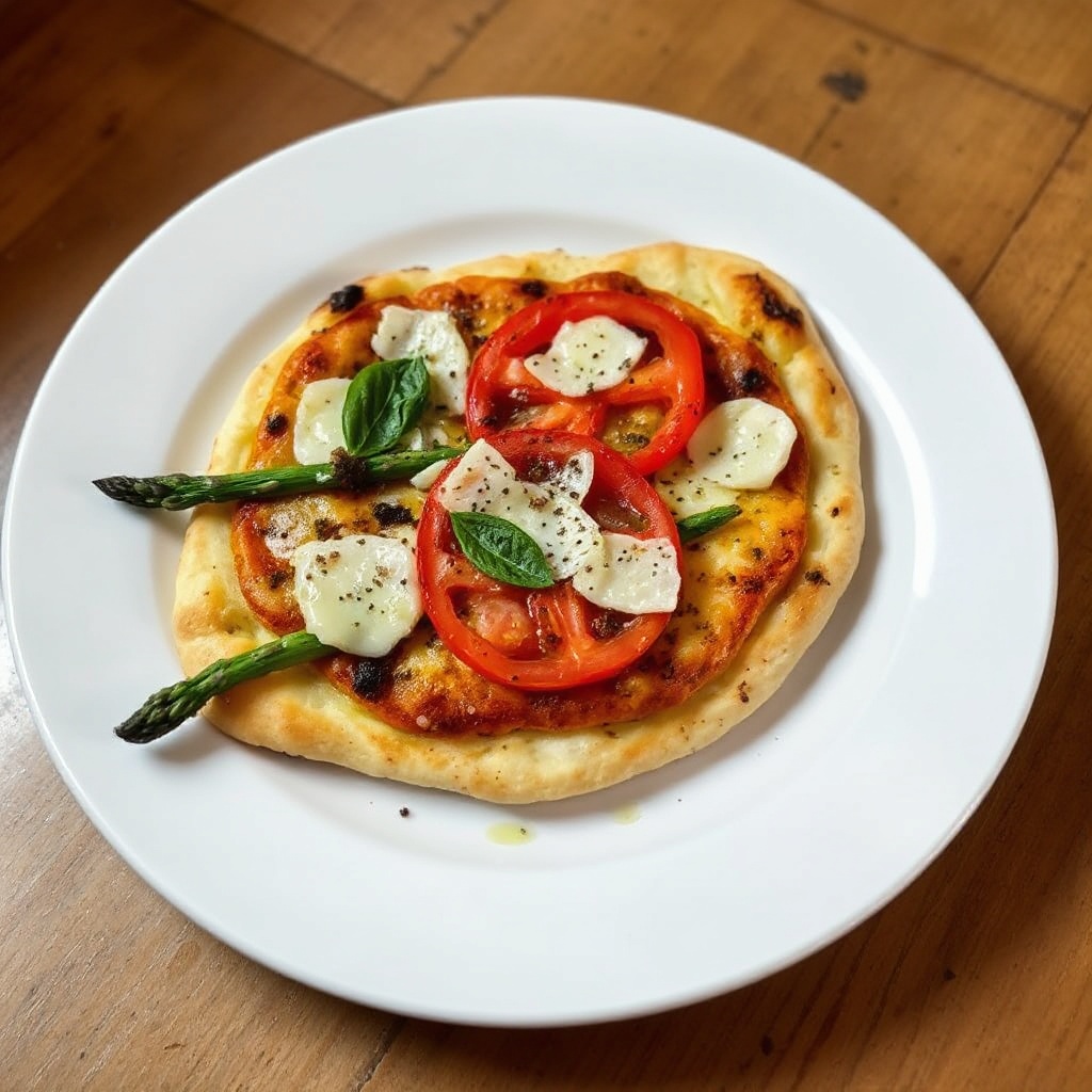 Gegrillte Fladenbrotpizza mit Kräuteröl