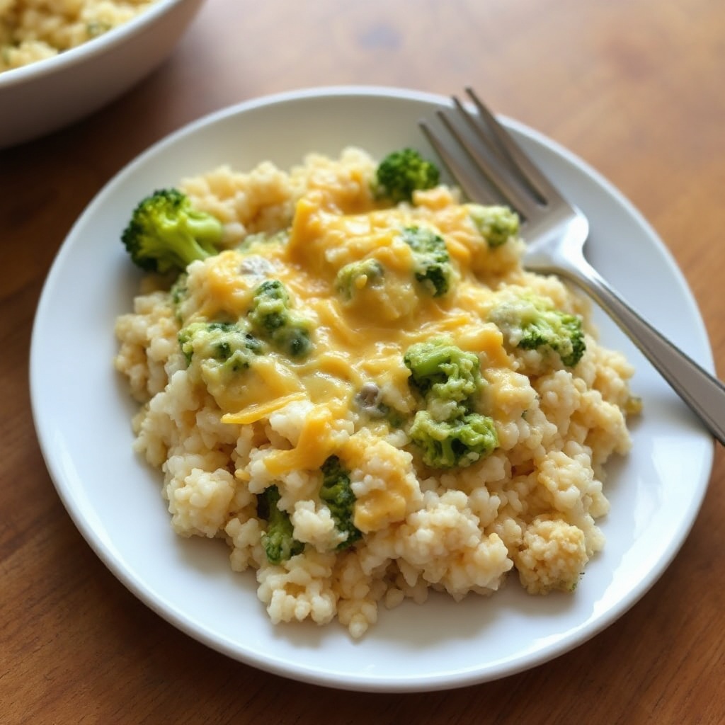 Cheesy Broccoli and Rice Bake