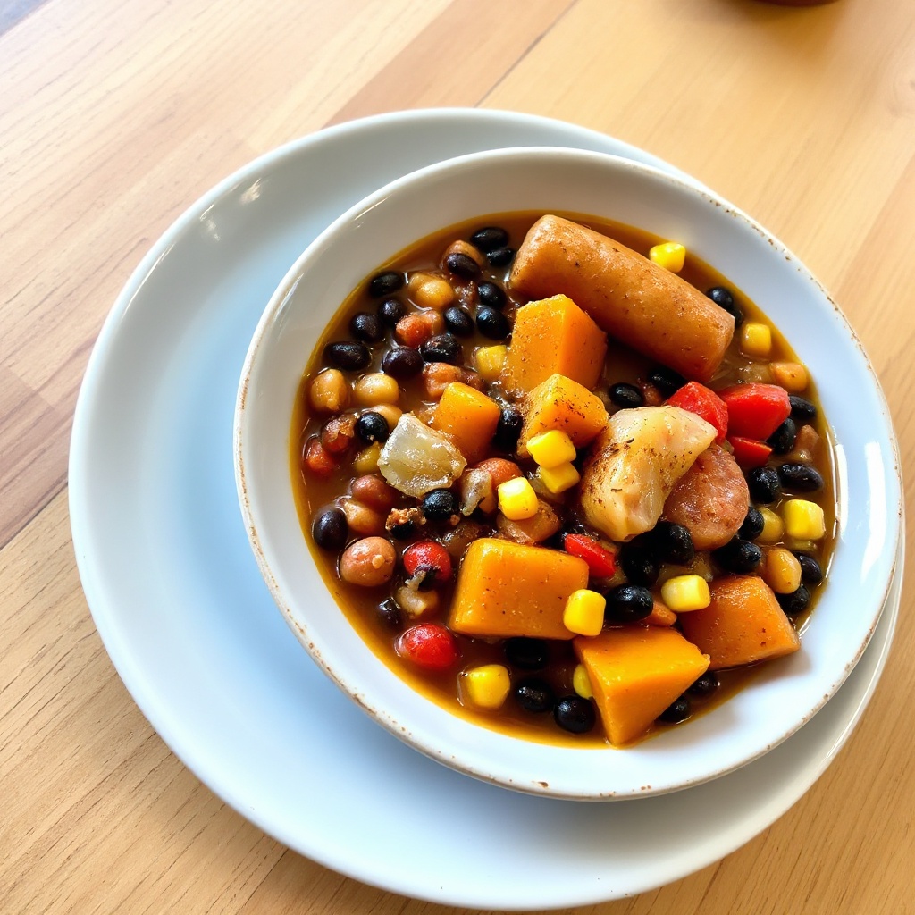 Hearty Pumpkin and Sausage Bean Stew
