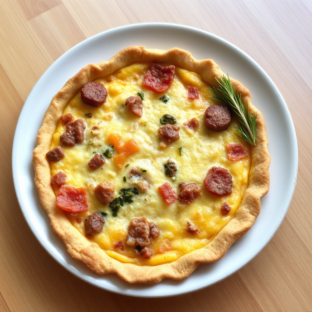Savory Breakfast Quiche with Bacon and Sausage