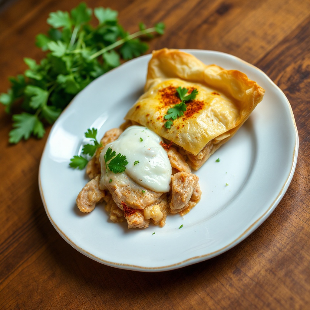 Torta di Pollo Speziata in Filo Marocchina