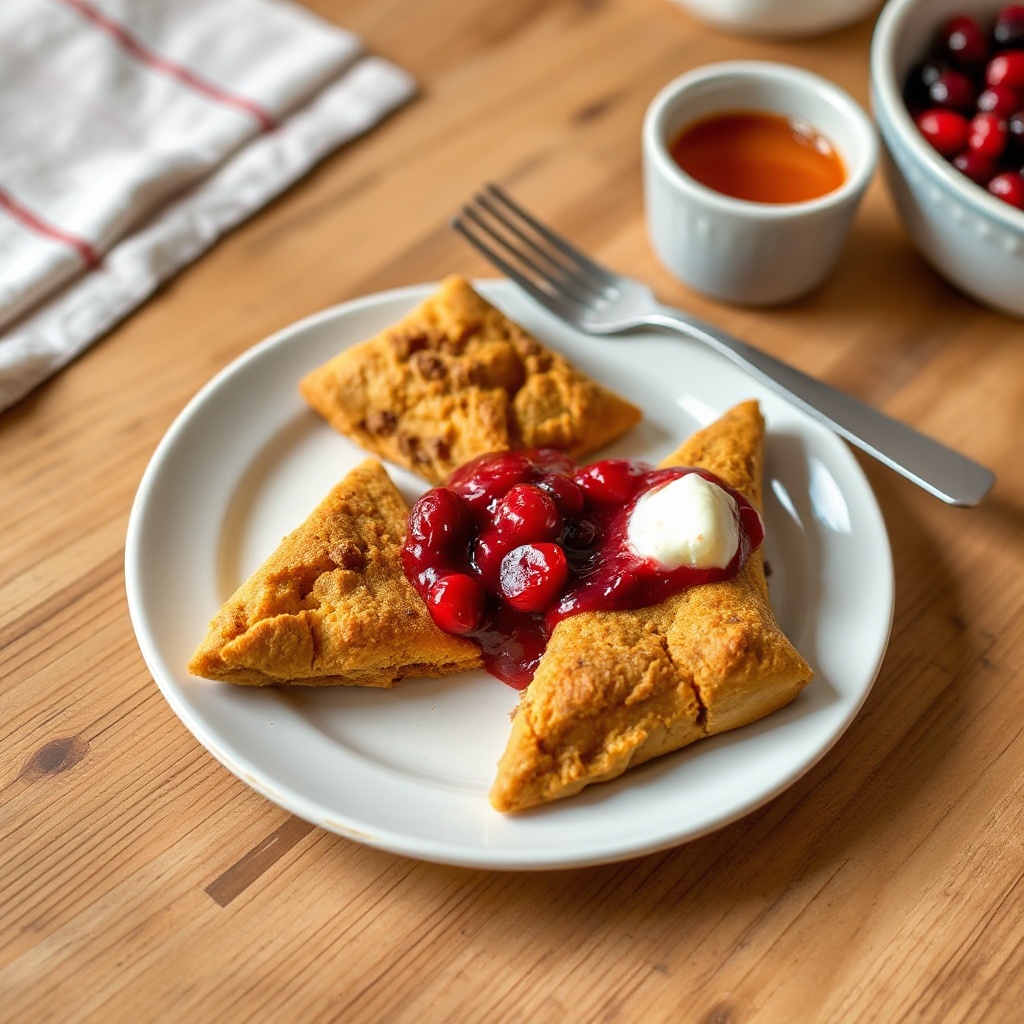 Spiced Pumpkin Cranberry Triangles with Sweet Berry Spread