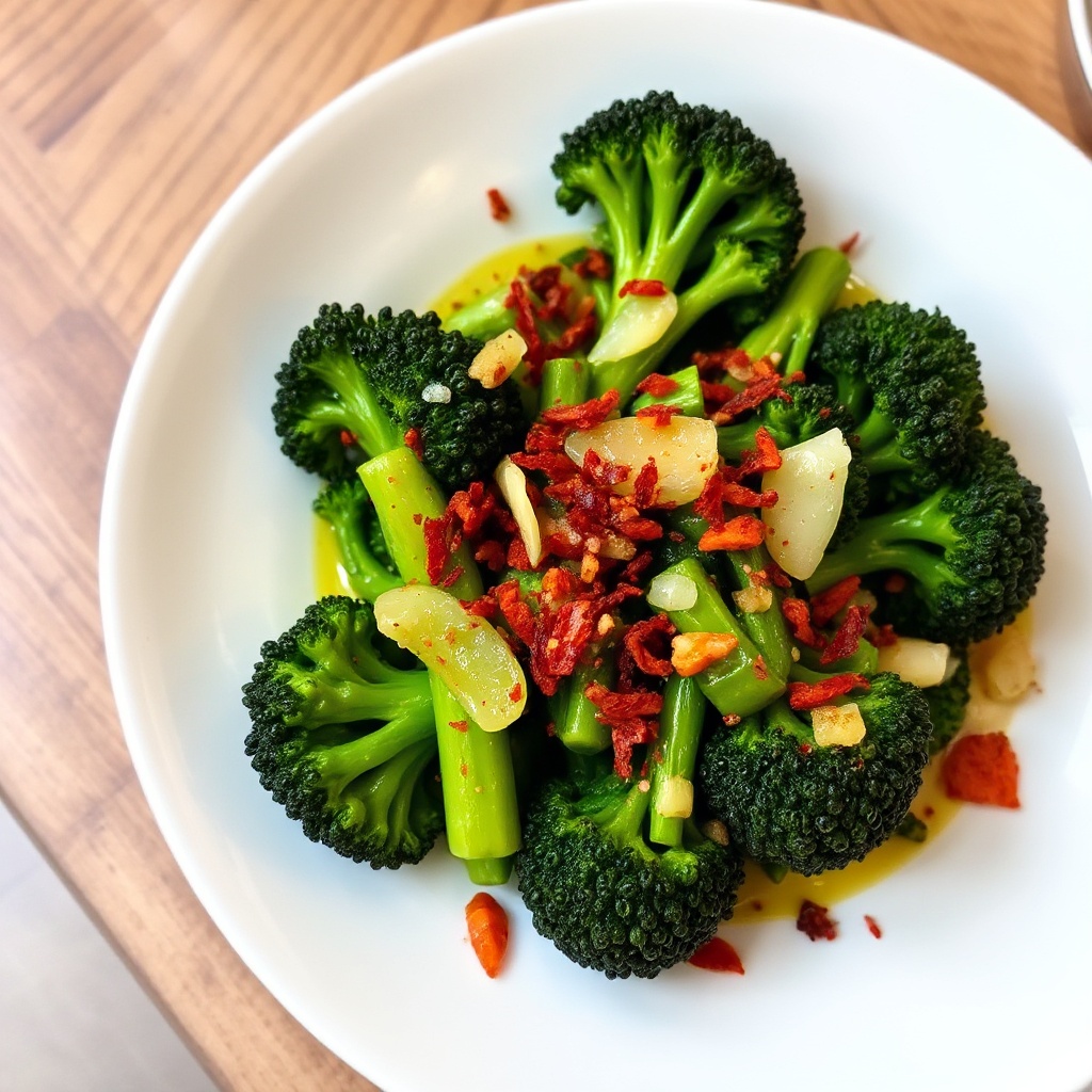 Broccoli Infuso all'Aglio con Fiocchi di Peperoncino