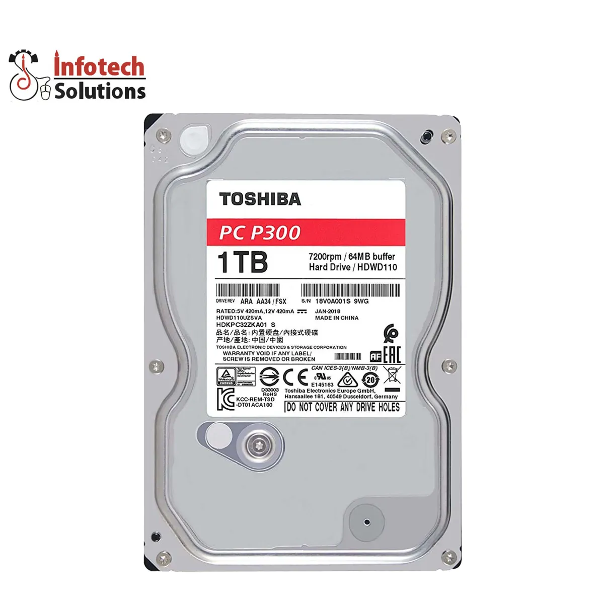 Toshiba 1TB Internal Hard Disk Drive - Reliable Storage for Your Desktop