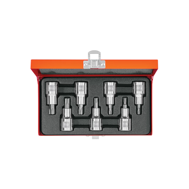 Juego 7 Bocallaves Punta Torx Enc 1/2 Estuche Metal