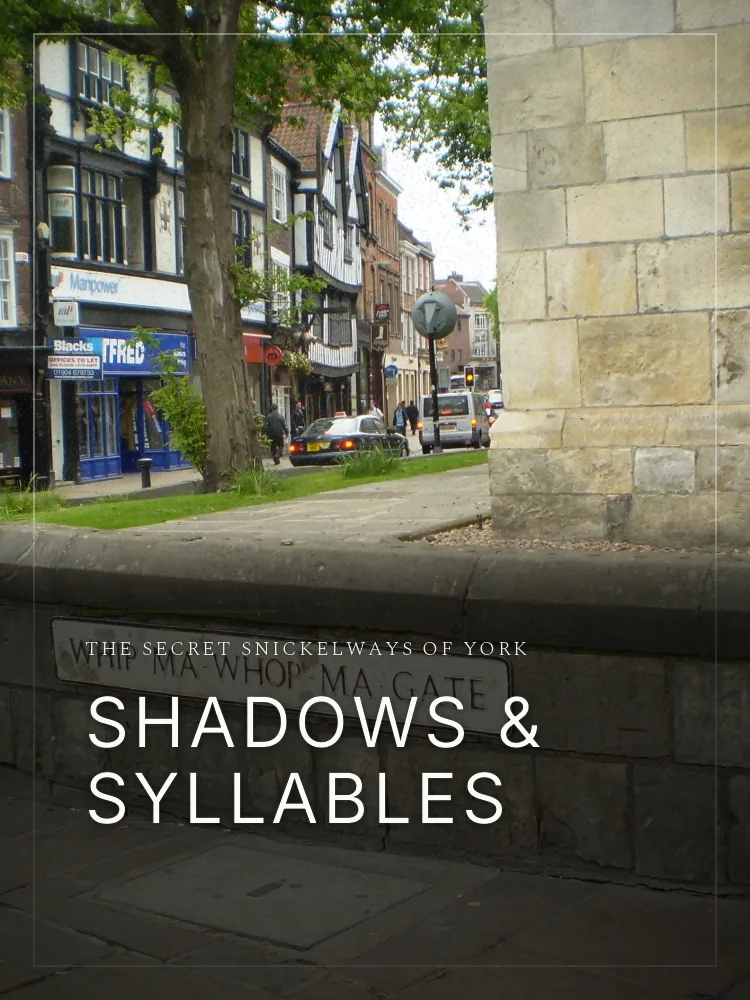 Tour poster: Shadows & Syllables: The Secret Snickelways of York