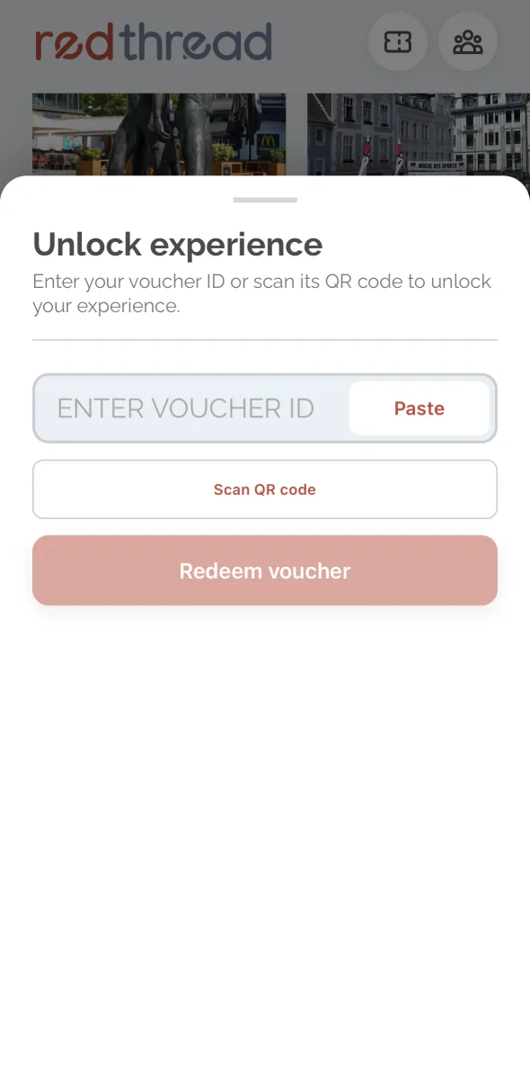 Redeem in the app