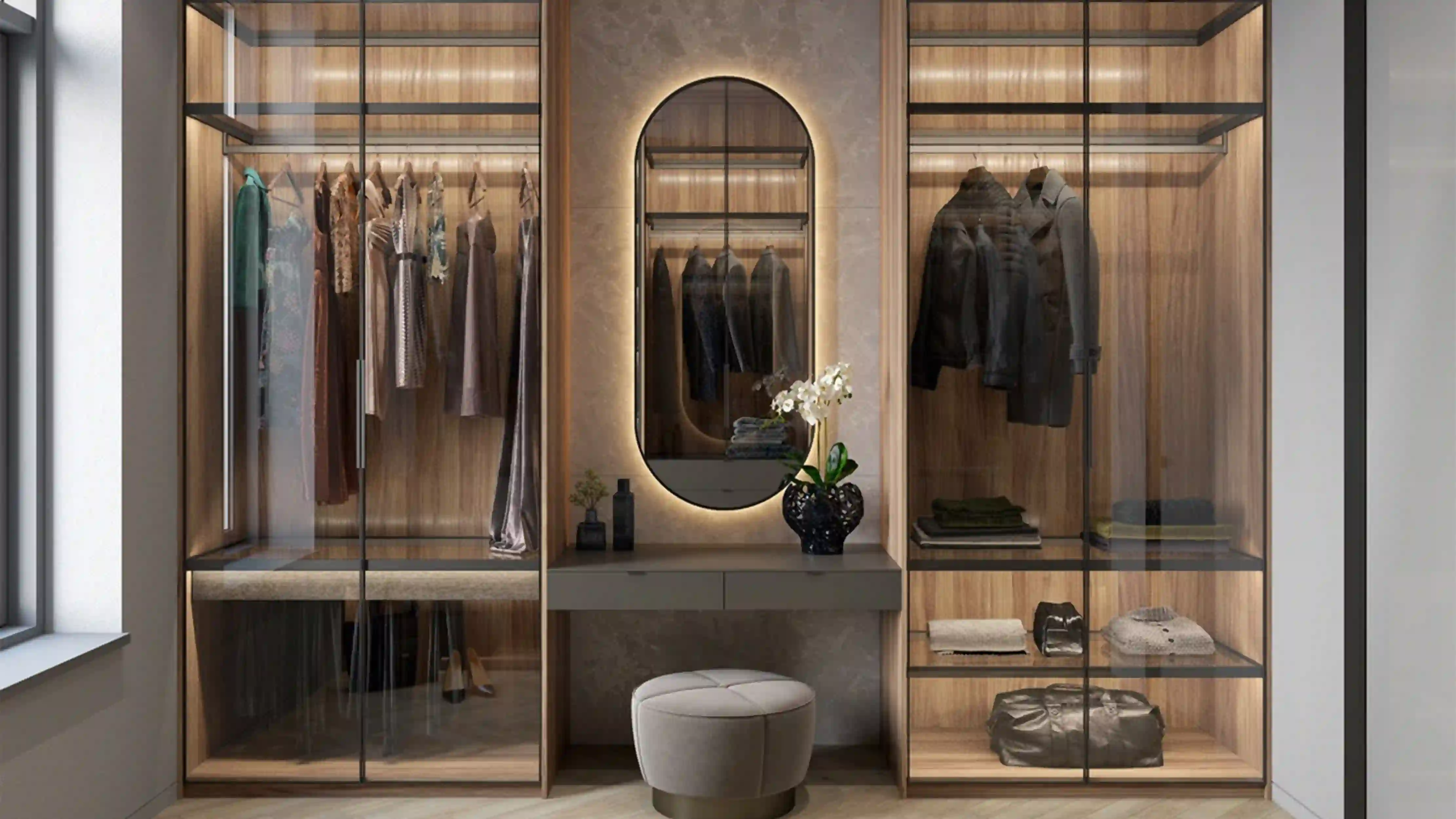 wardrobe with dressing table designs for bedroom indian