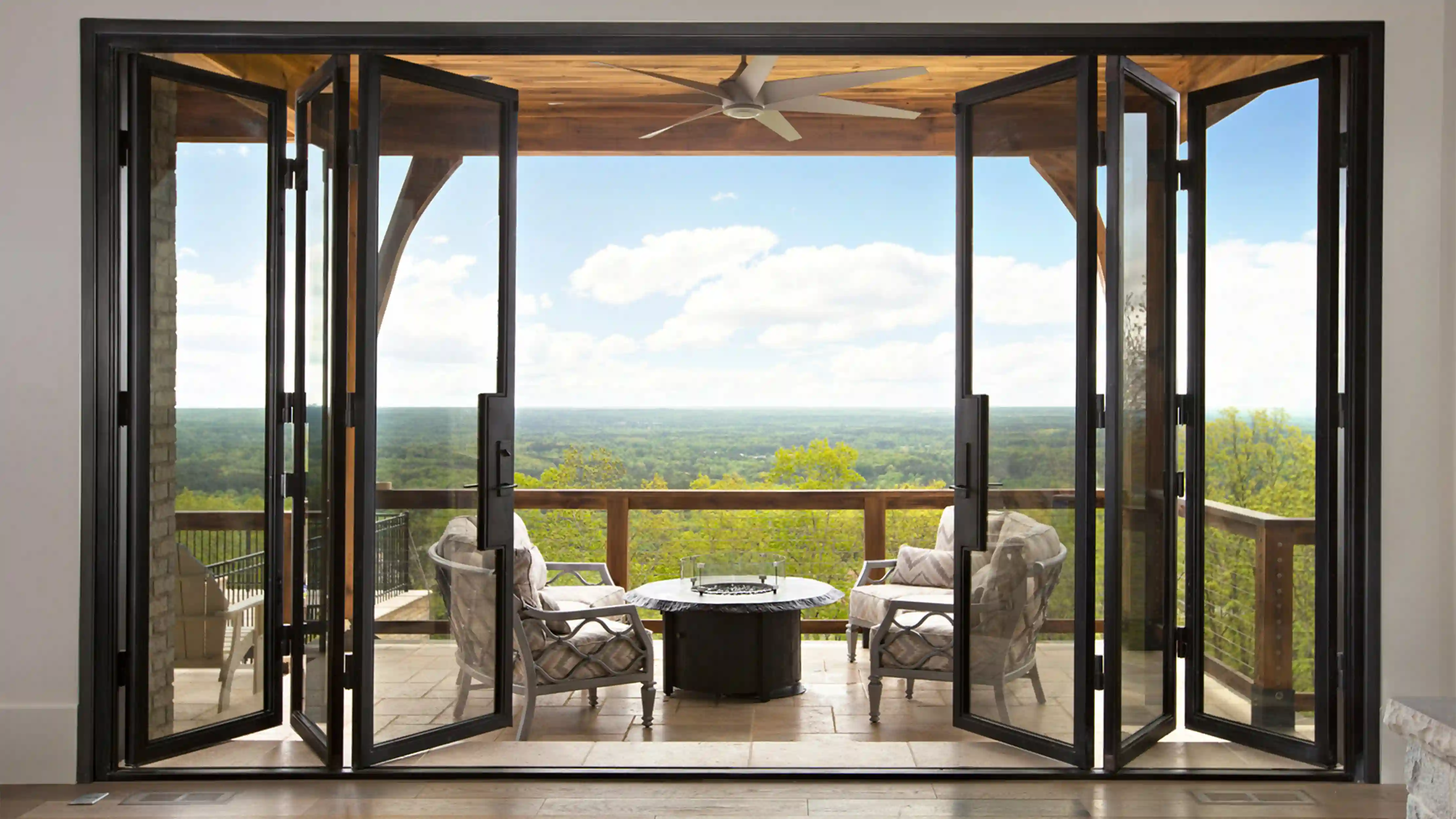 accordion glass doors with screen