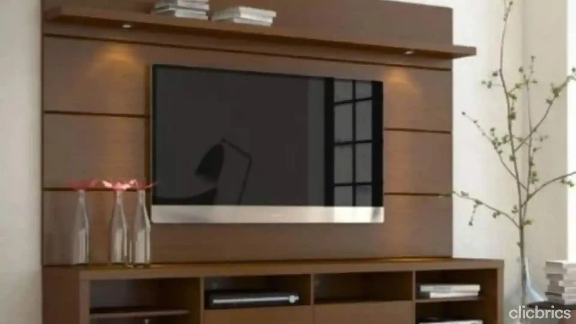 TV Wall Panel & Floating Shelf | Stylish Slatted Wood Design