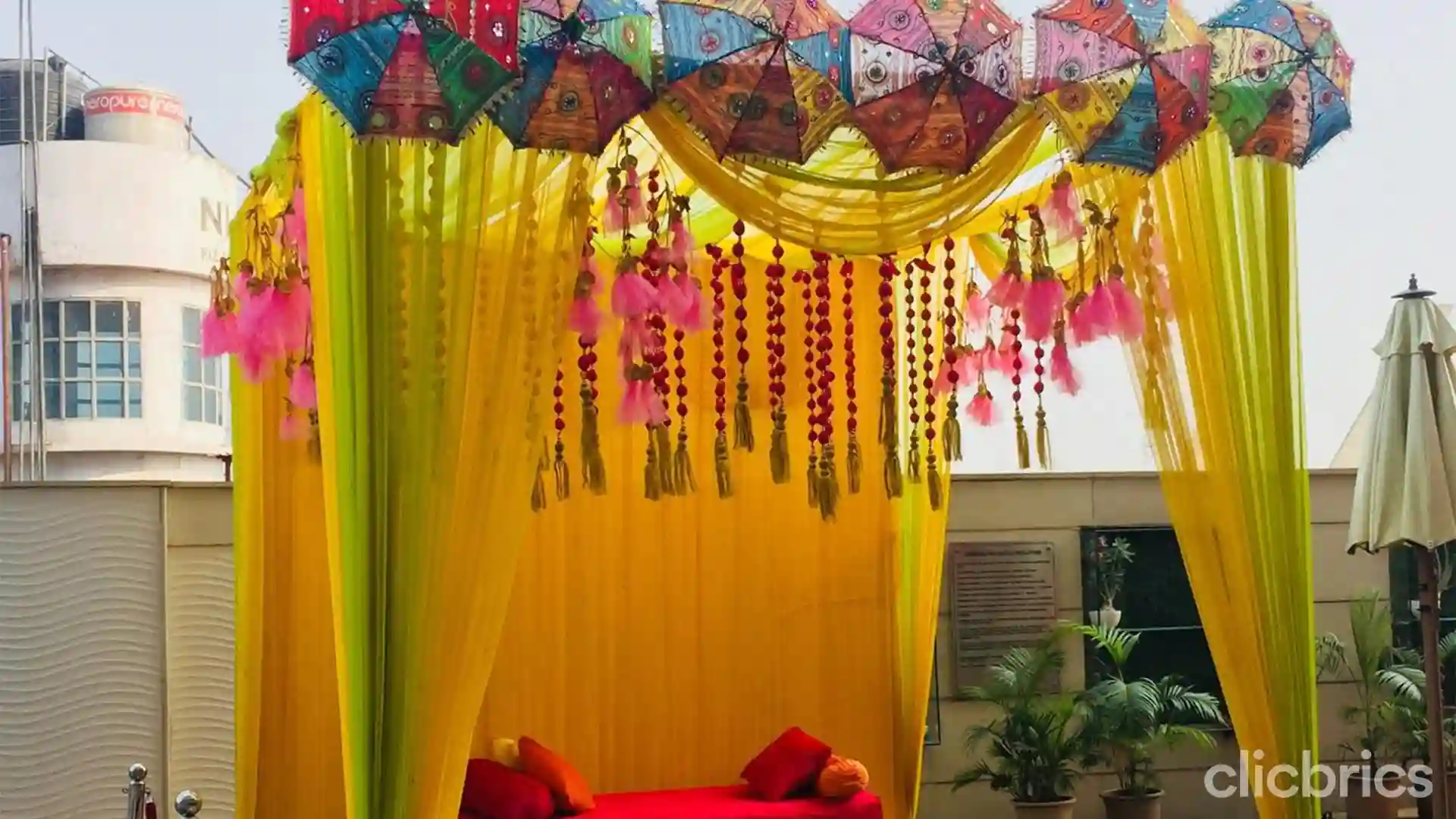 simple haldi decoration at home