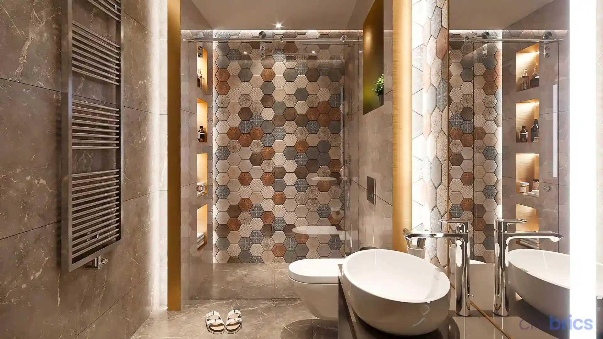 modern bathroom tiling