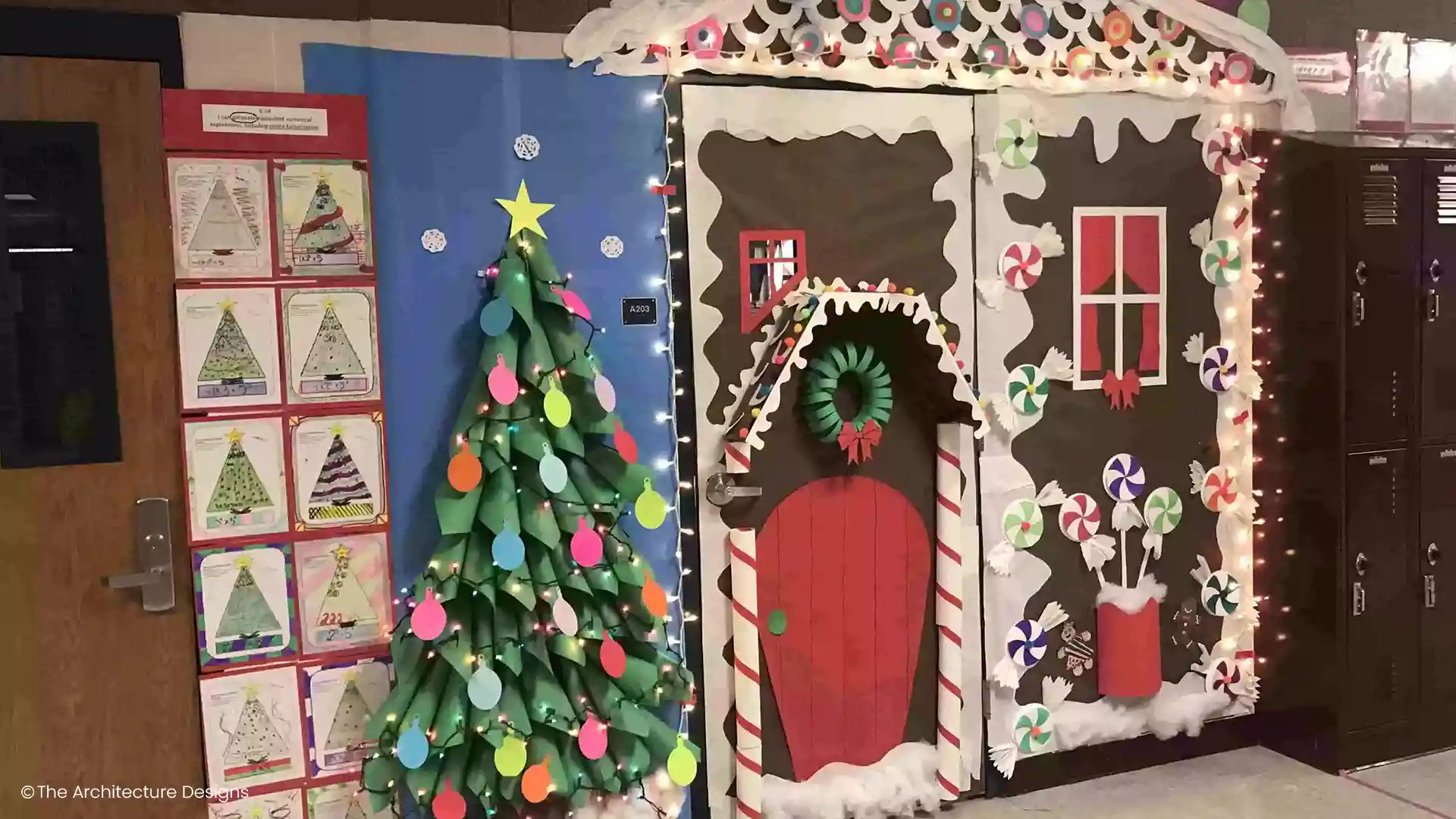 Christmas decorations on the classroom