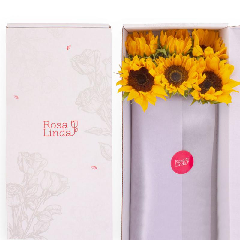 Girasoles FlowerBox - Caja de flores con 12 girasoles