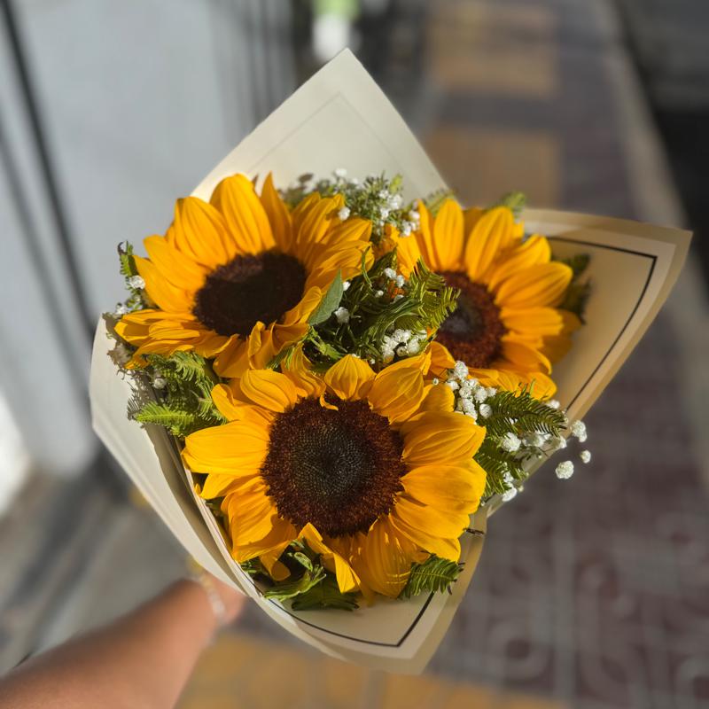 Trío de girasoles