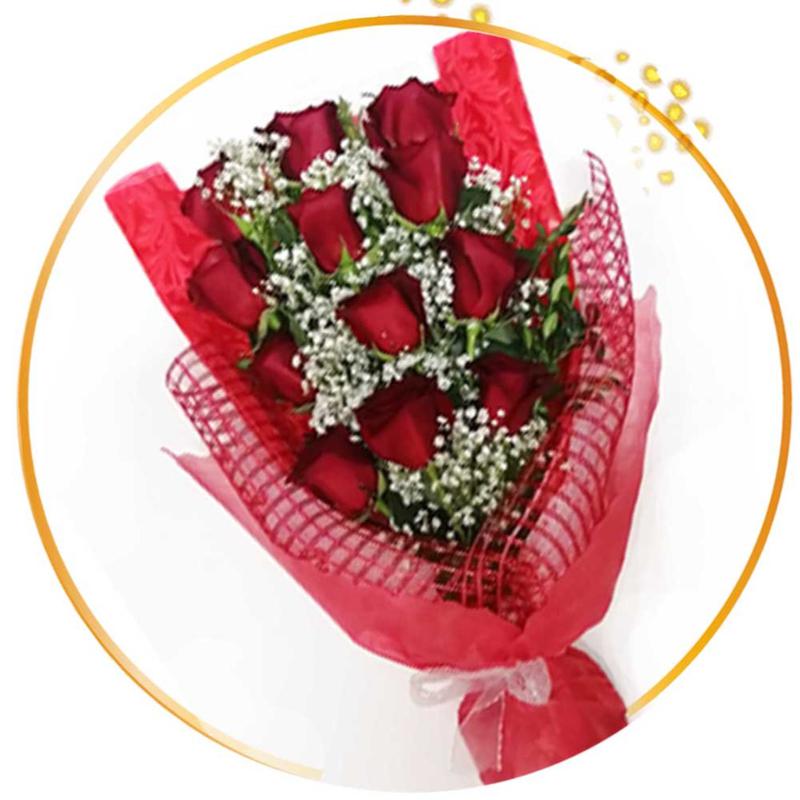 Bouquet 12 Rosas Rojas