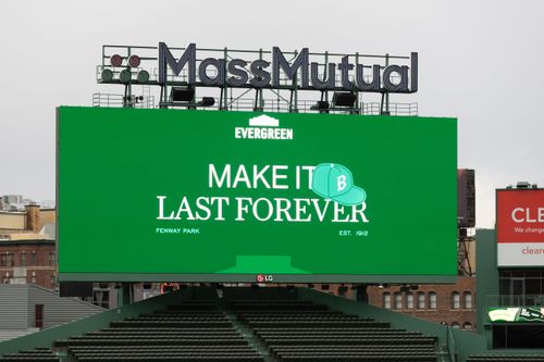 Fenway Park scoreboard message for an event