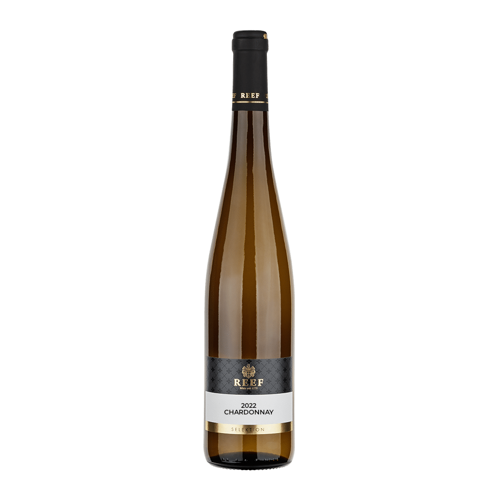 Flasche mit Aufschrift "2022 Chardonnay"