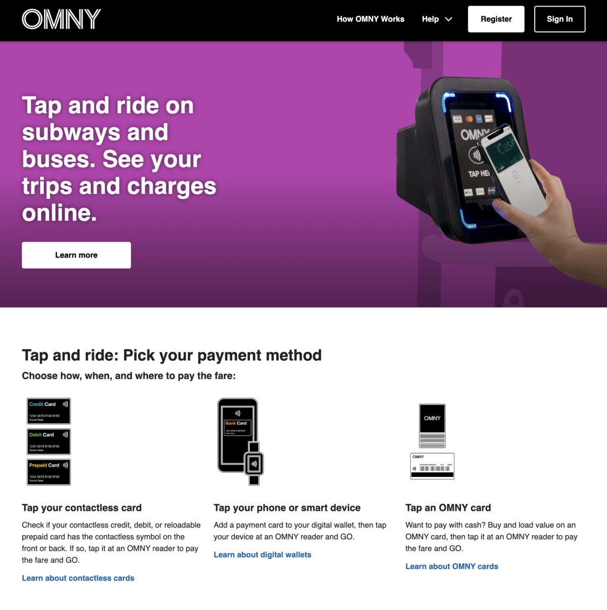Omny website desktop 2026