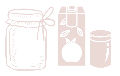 Dessin d'un pot de confiture et d'une bouteille de jus de fruit'
