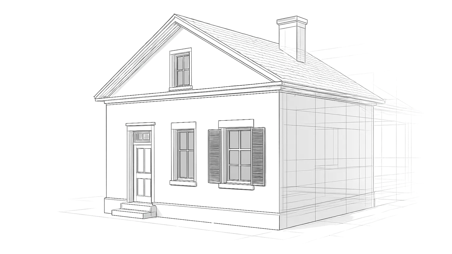 Structure de maison - couverture en ardoise