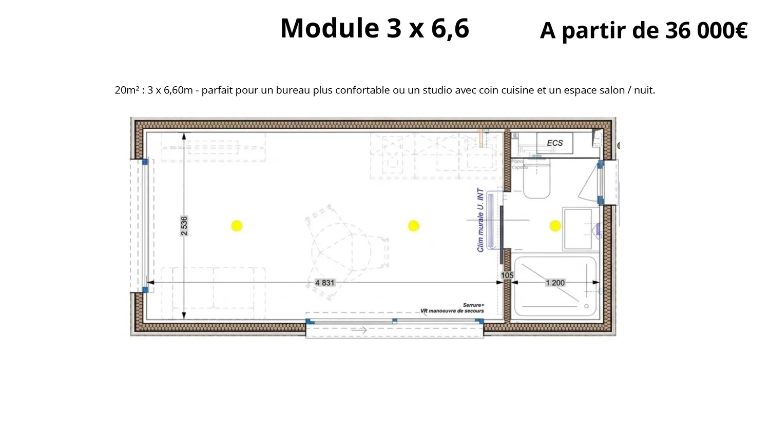 Plan module 3x6.6