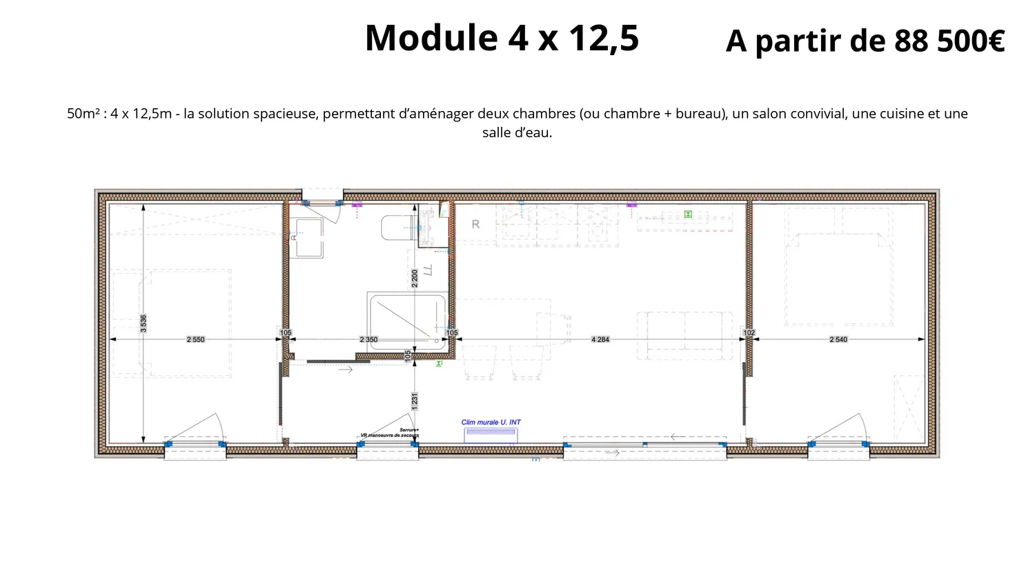 Plan module 4x12.5