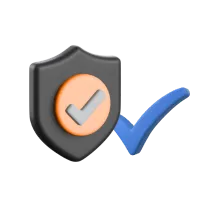 Icône check et blason de sécurité