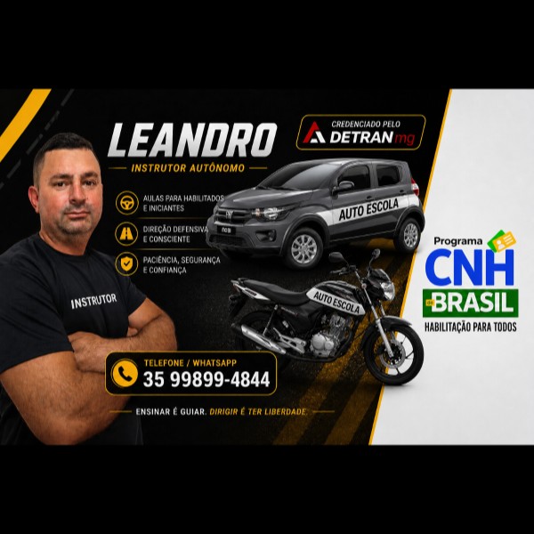 Leandro Pereira, instrutor de direção em Borda da Mata, MG