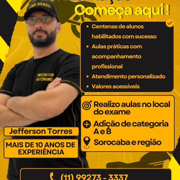Jefferson de Torres Costa , instrutor de direção em Sorocaba, SP