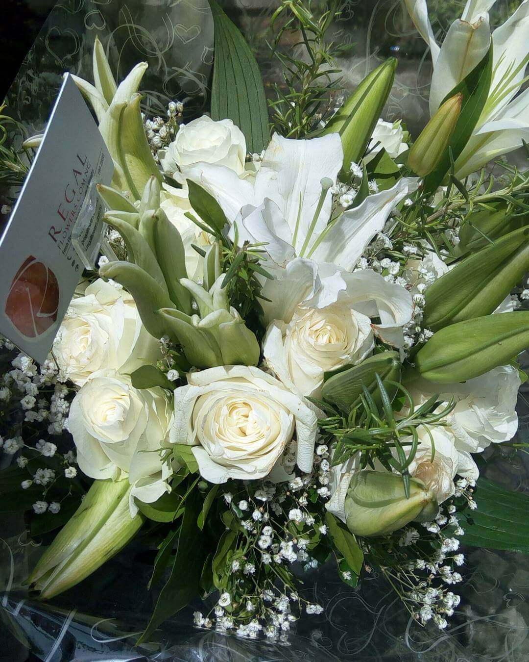 Bridal Bouquet 119- White Calligraphy by Regal