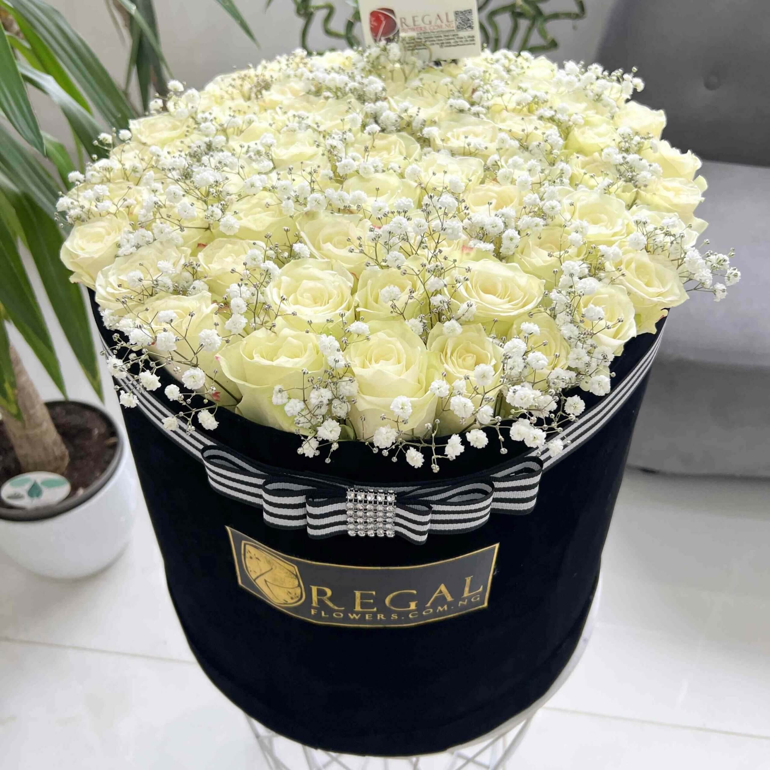 RegalFlowers White Roses and Million Stars