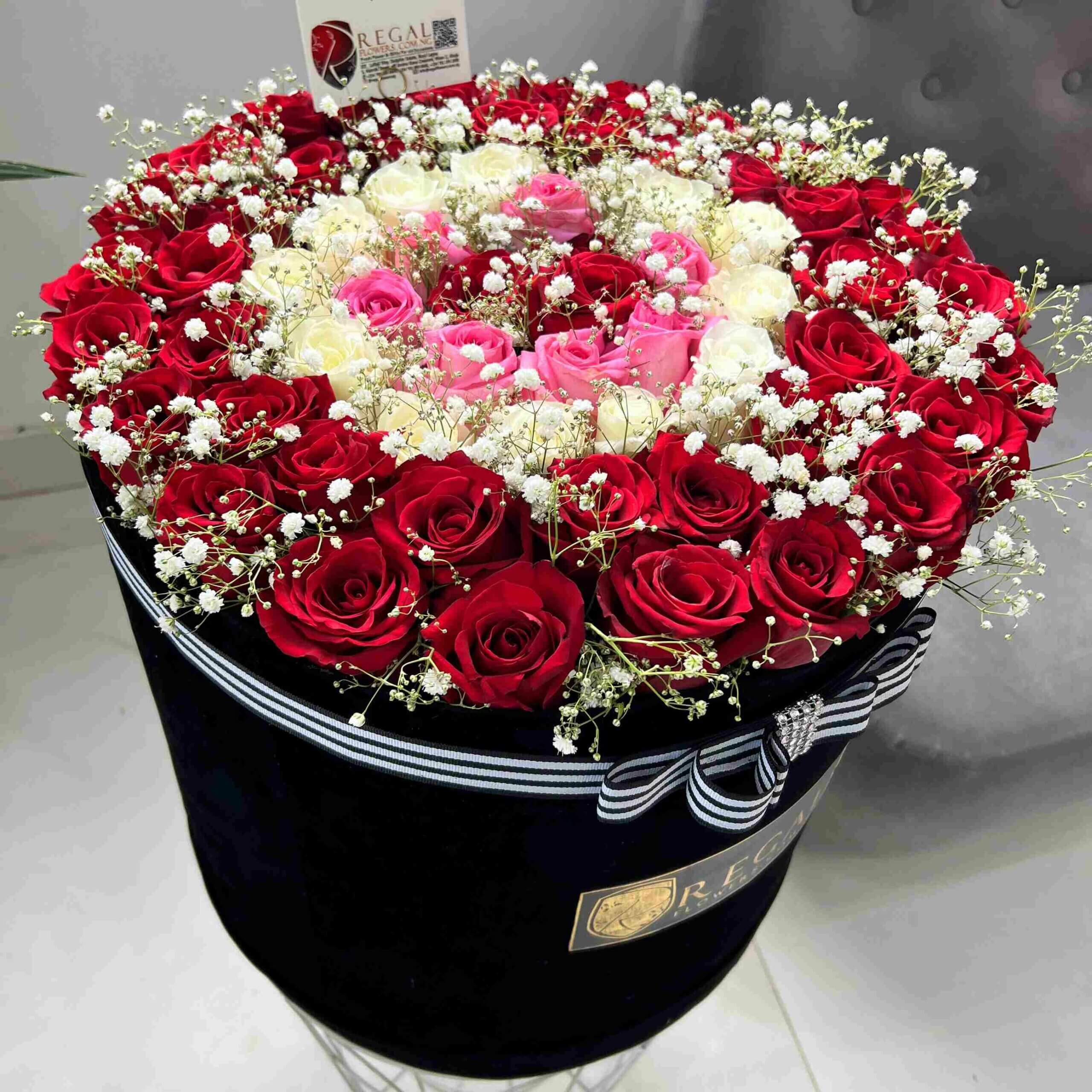 Regalflowers Pink Roses, Red Roses and White Roses