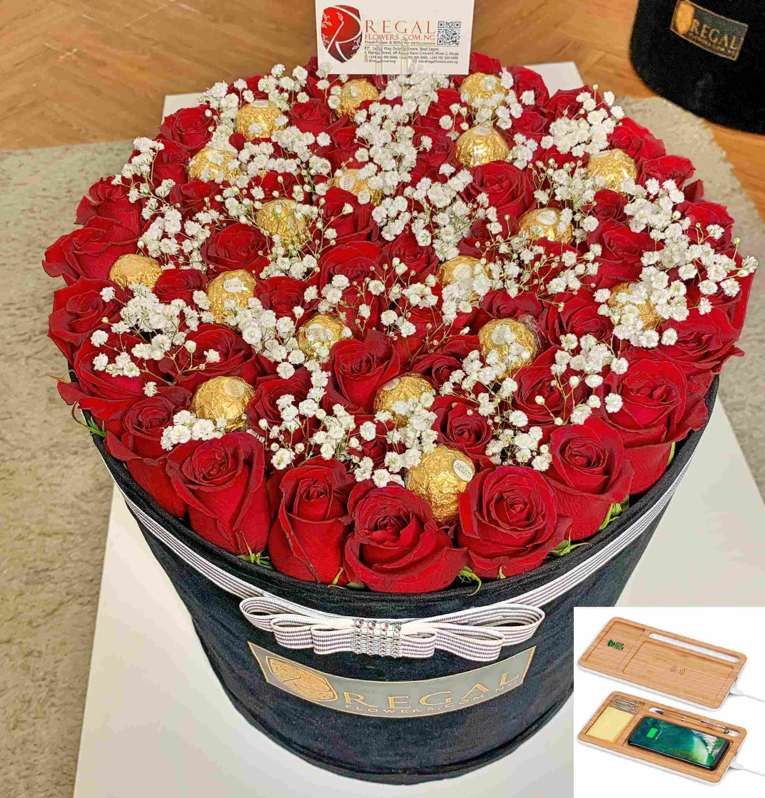 Regal Red Roses and Million Stars with Ferrero Chocolate1 (2)