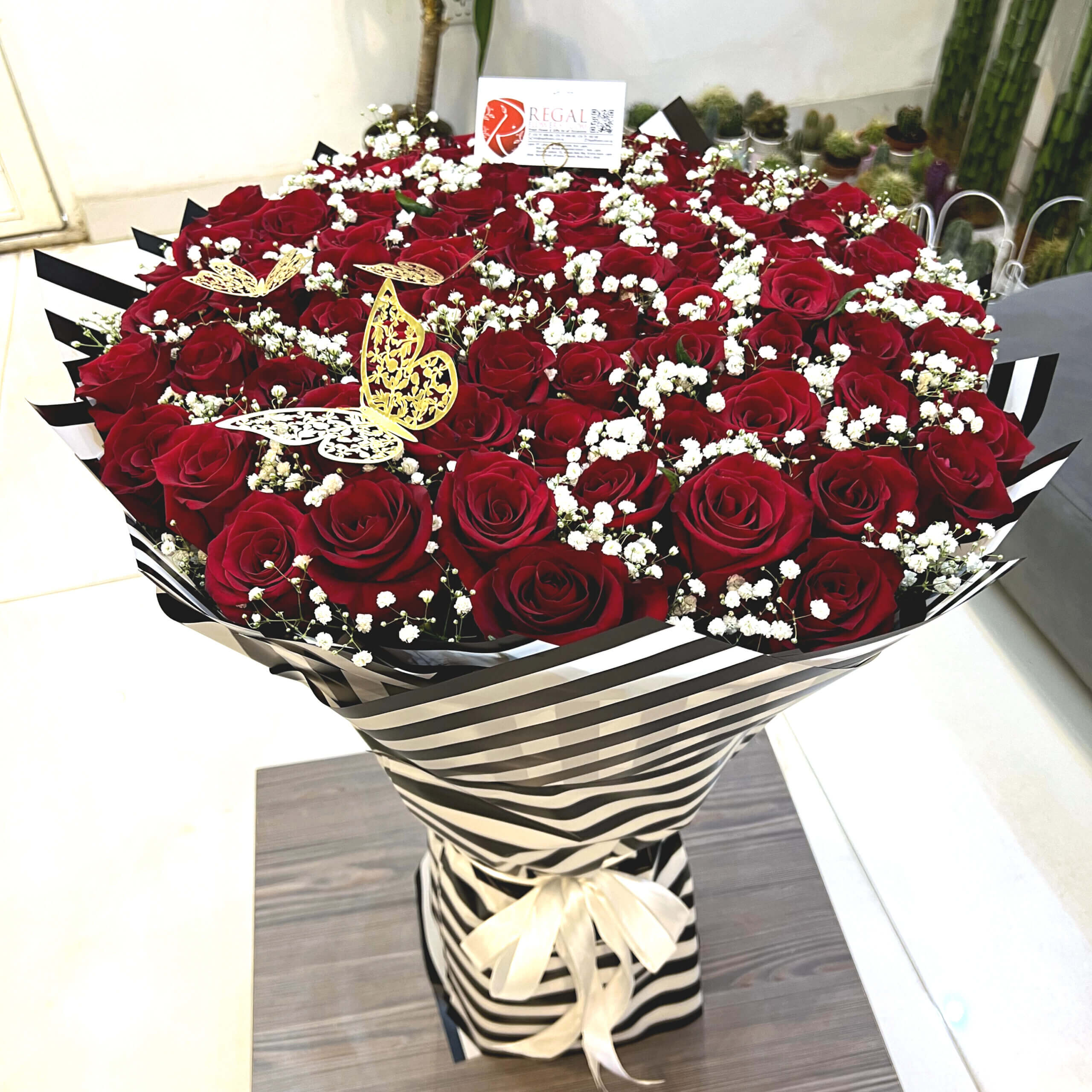 REd Roses and Million stars Bouquet 1