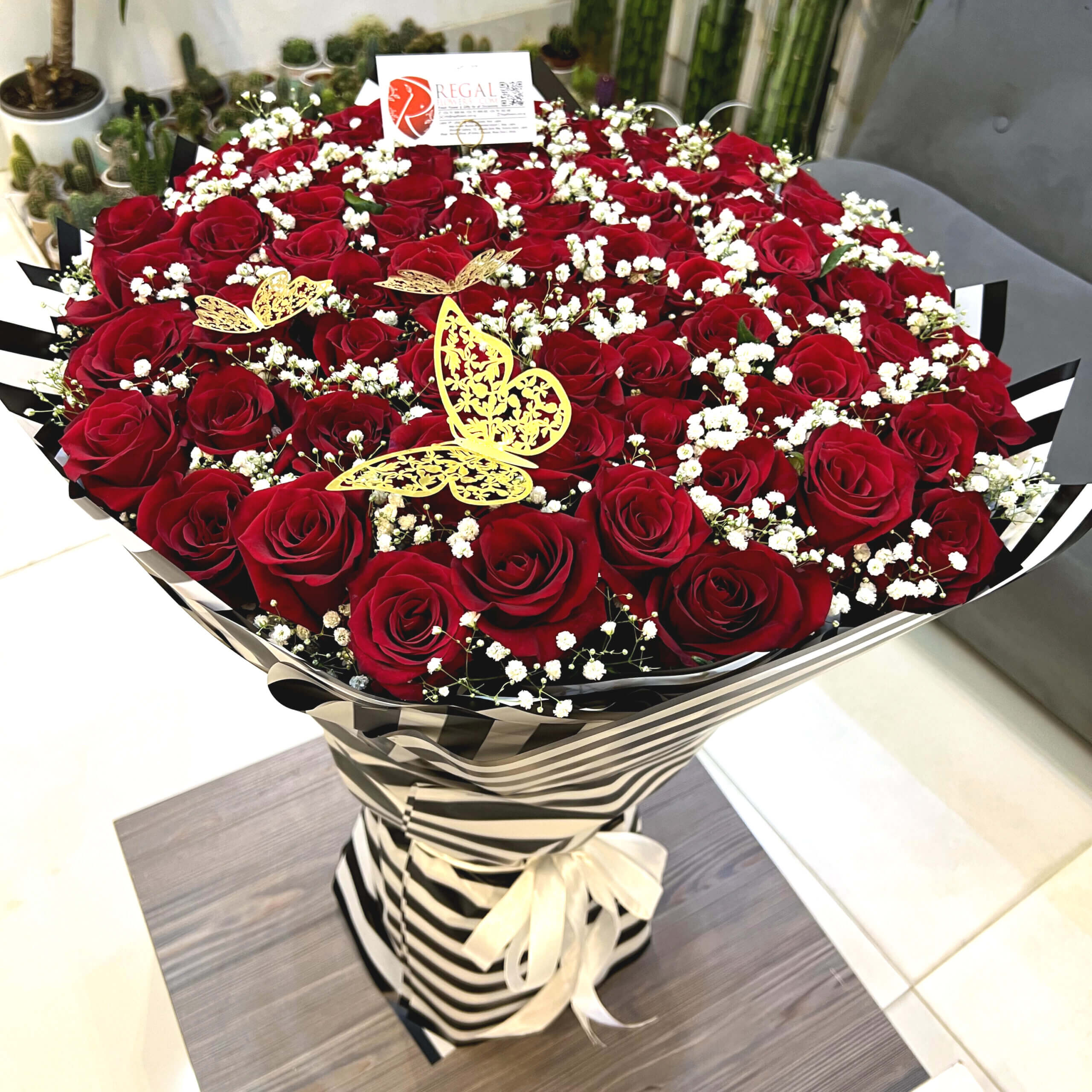 REd Roses and Million stars Bouquet 3