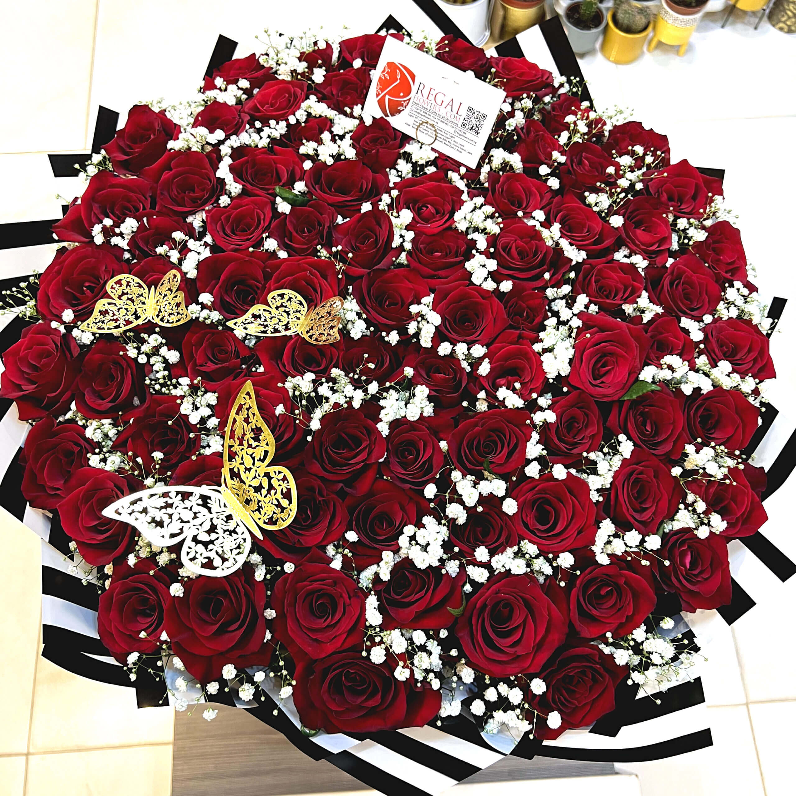 REd Roses and Million stars Bouquet