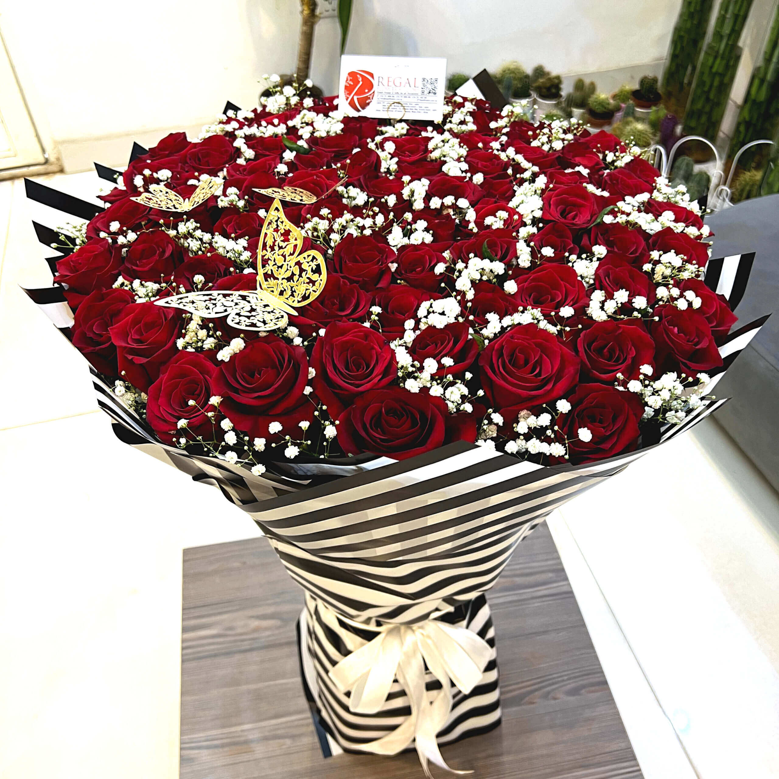 Red Roses and Million stars Bouquet VIP 1