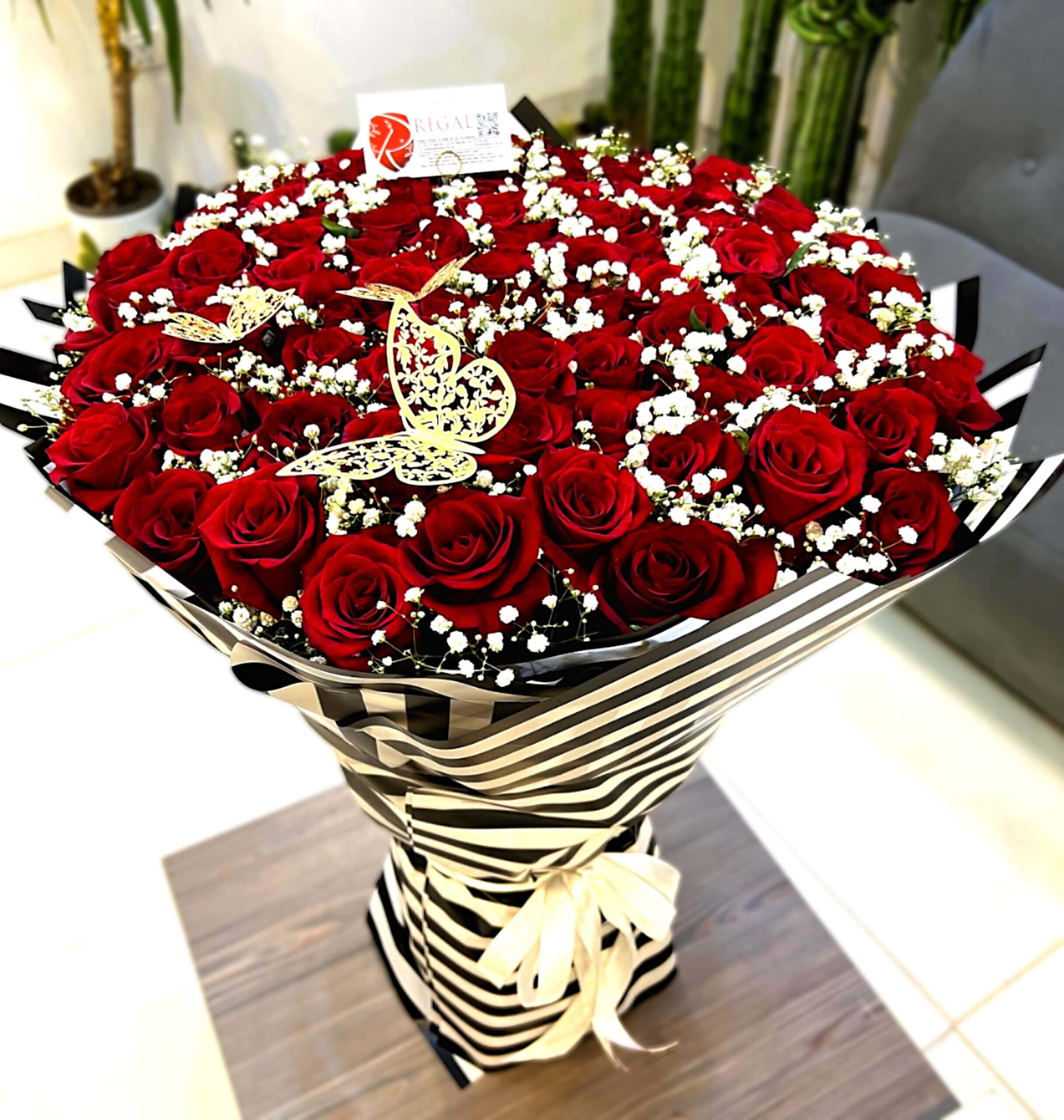 Red Roses and Million stars Bouquet VIP 2