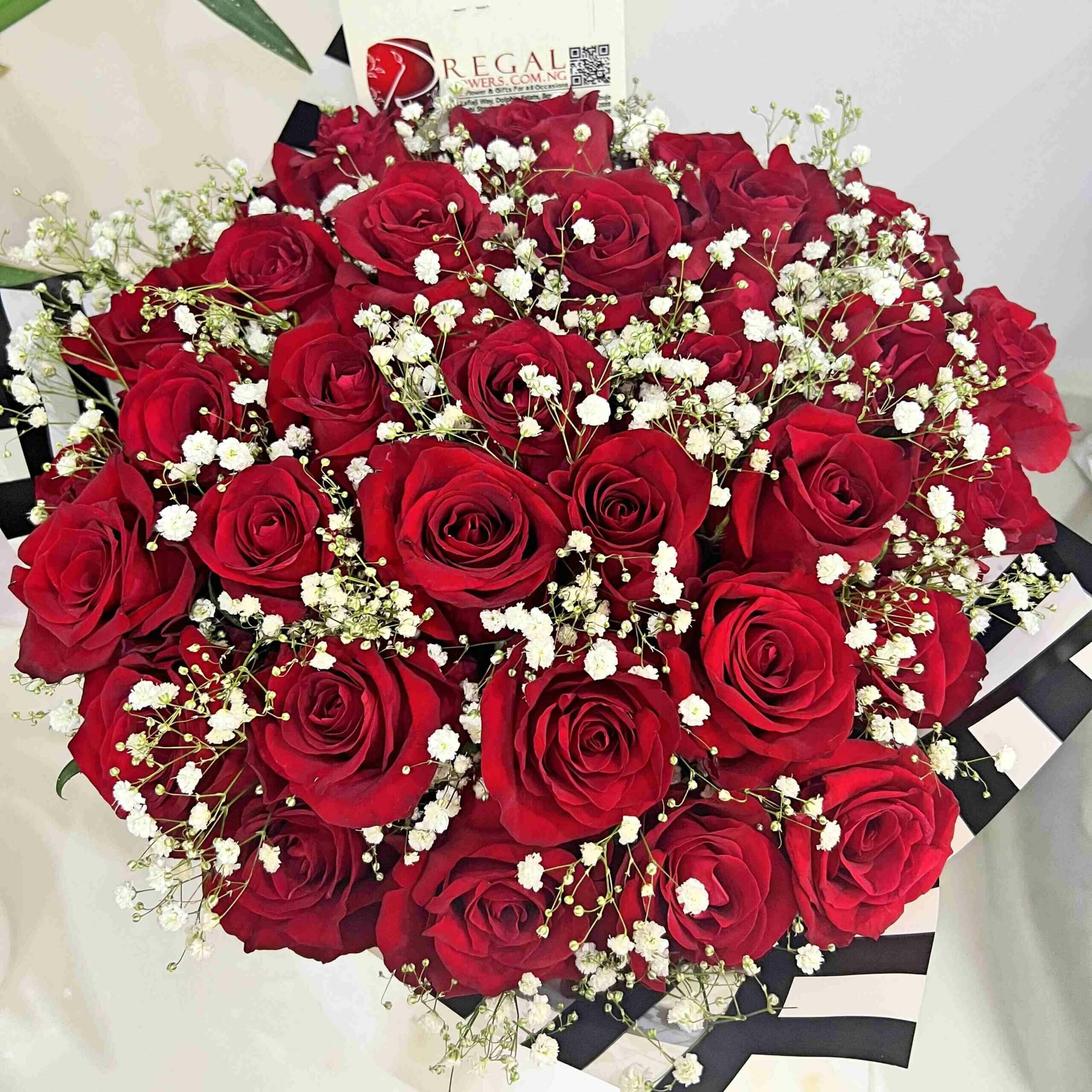 Regal Bouquet Red Roses and Million Stars1