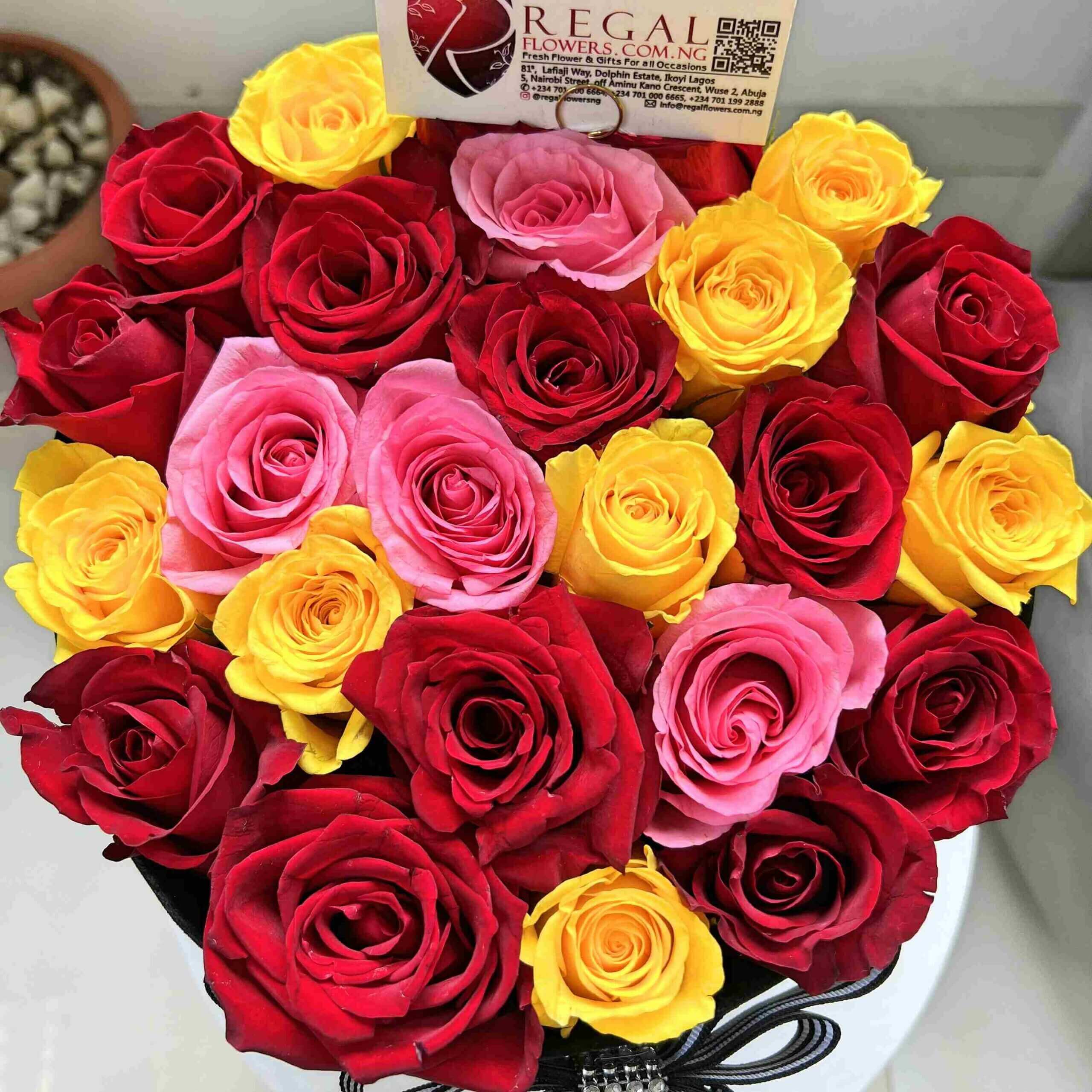 Regal Mixed Roses Red Roses Yellow Roses and Pink Roses_11zon