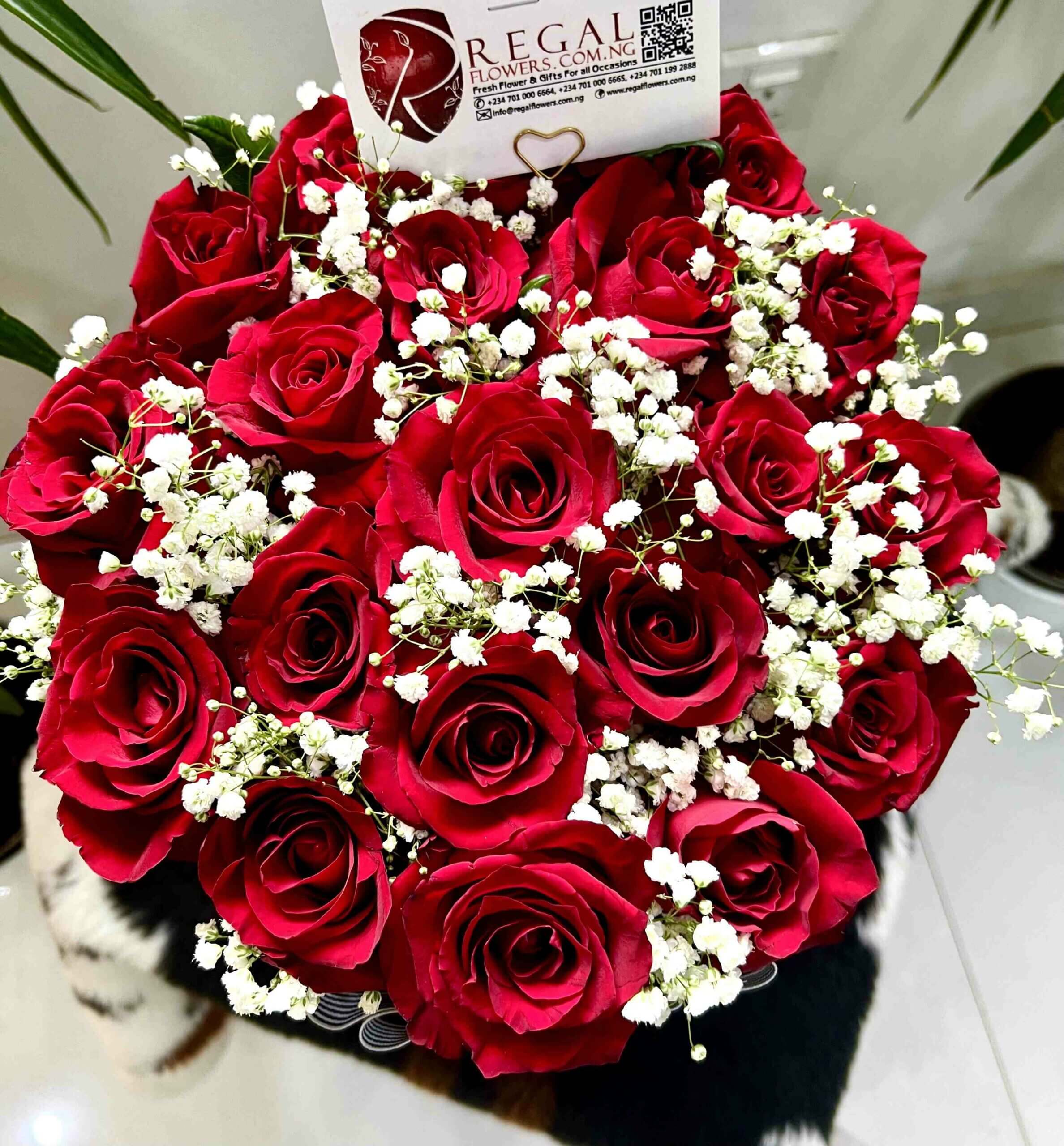 Pink and Red Fresh Flower Bouquet with Roses and Italy